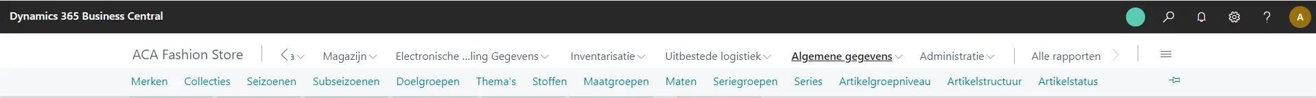 Navigatiemenu van XPRT 365