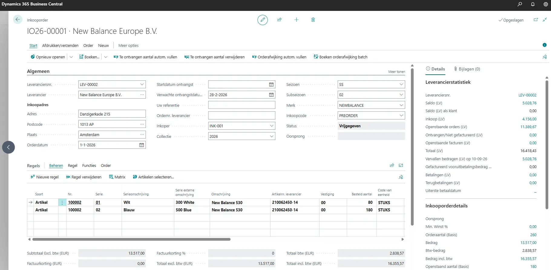 Inkooporder in XPRT 365